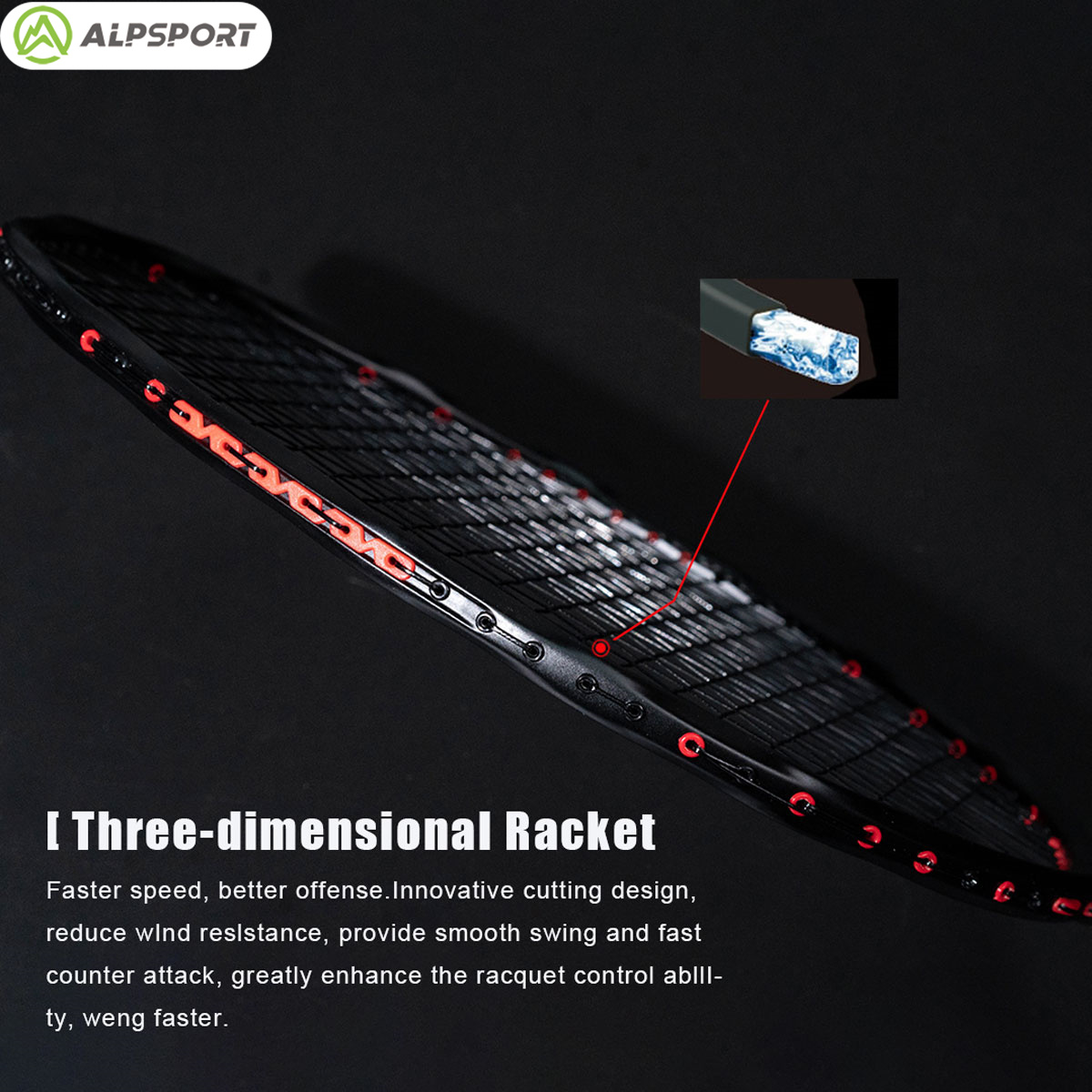 Alpsport MH-V5 5U 75g Dalgalı  - Badminton Racket Carbon incelemesi ve fiyatı